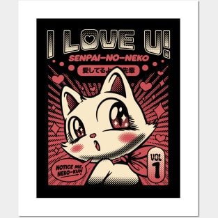 Anime Cat I Love You by Tobe Fonseca Posters and Art